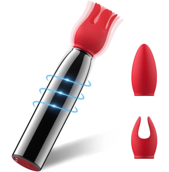 Vibrator Triple Cap Pen Negru/Rosu