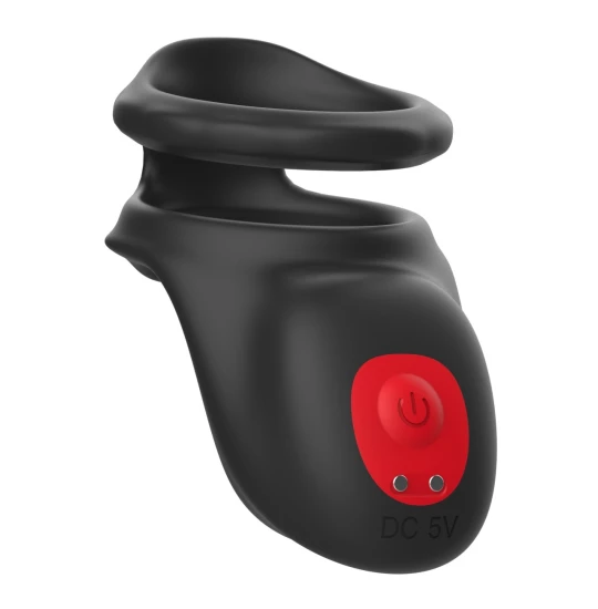 Inel penis Multipleasure Negru/Rosu