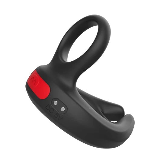 Inel penis Multi Pleasure Negru/Rosu