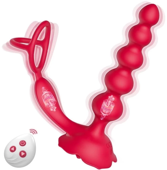 Vibrator Rosy Flower with Ring Rosu