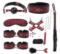 set-rosy-bondage-11pcs-rosu-negru