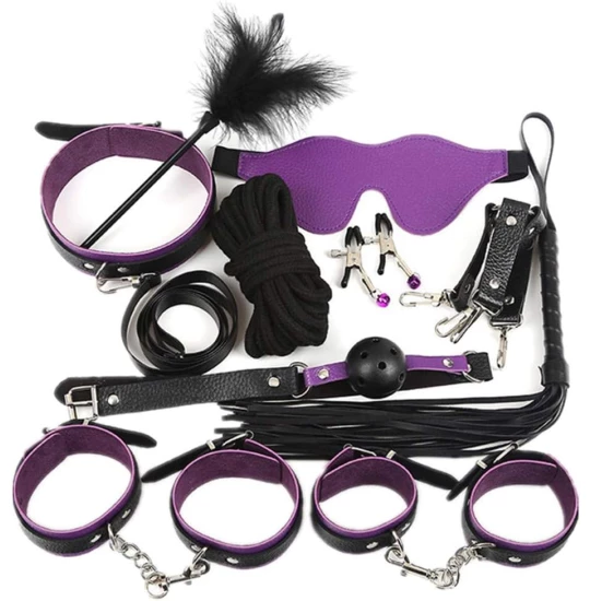 Set Rosy Bondage 10pcs Negru/Mov