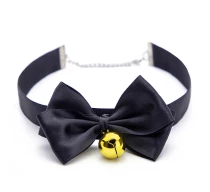 zgarda-rosy-satin-bow-negru