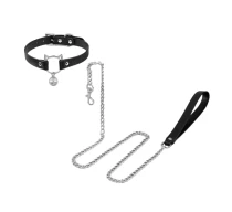 zgarda-rosy-cat-ring-with-bell-negru