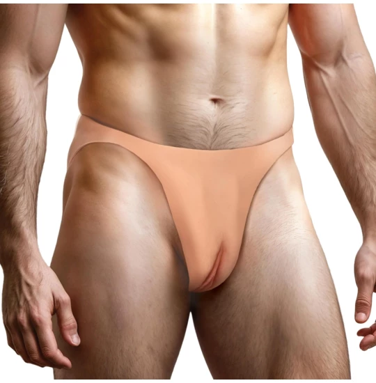 Slip Silicone Pussy Jockstrap Natural