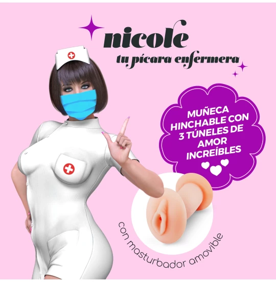 Papusa gonflabila Nicole The Nurse Stroker