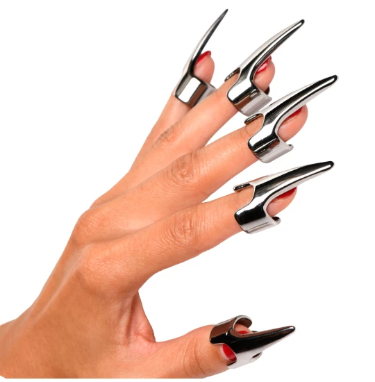 Accesoriu fetish 5 Claw Finger Rings Argintiu