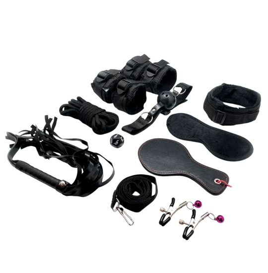 Set accesorii fetish Fury 10pcs Negru