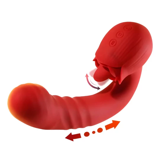 Vibrator Licking Rose G Spot Rosu