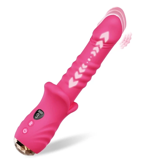 Vibrator Mouth with Realistic Glans Magenta