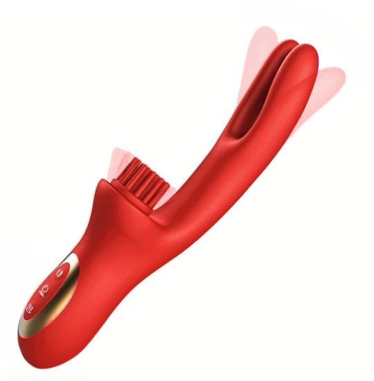 Vibrator Brush and Ears Stimulating Rosu