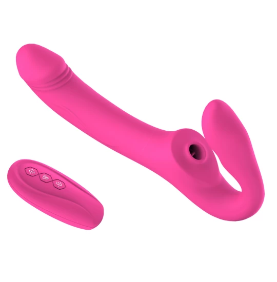 Strap on Dual Ended Tongue Licking Magenta