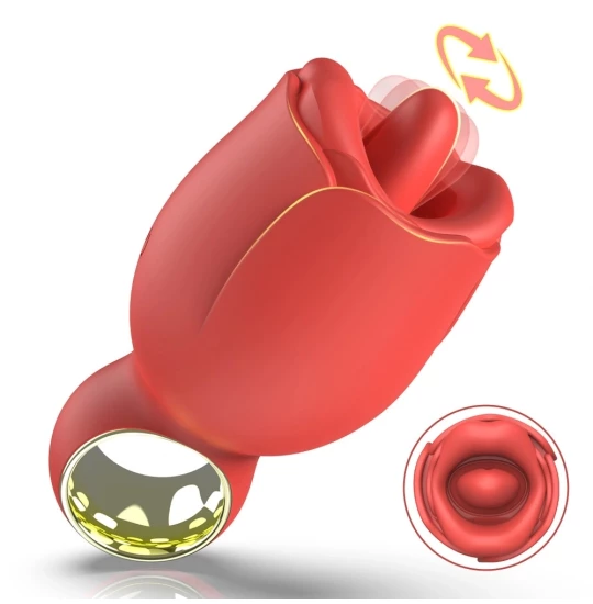 Vibrator Rotated Licking Tongue Rosu