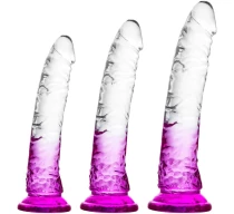 set-dildo-crystal-glam-3pcs-transparent-roz