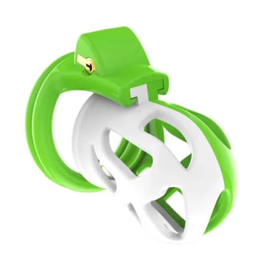 Centura castitate Male Locked Cage Alb/Verde