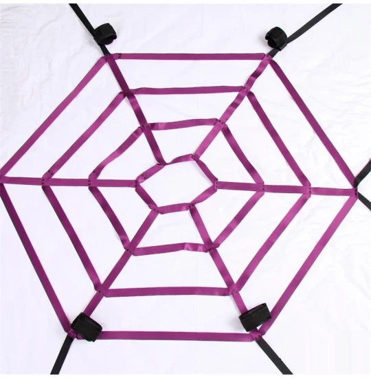 Set catuse Spider Web Bed Strap Mov/Negru