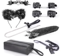 set-bondage-cute-cat-8pcs-negru