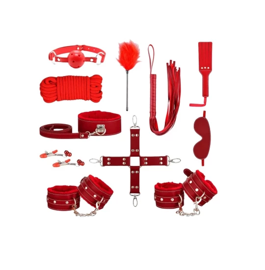 Set Bondage Game 11pcs Rosu