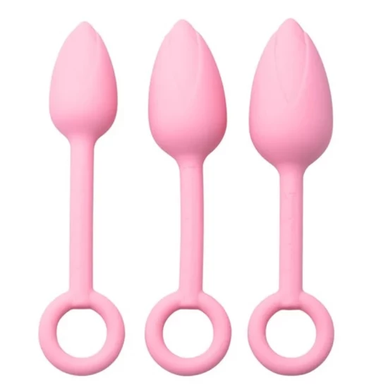 Set dildo Tulip Head 3pcs Roz