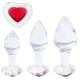 Set dildo Red Heart Gem 3pcs Transparent