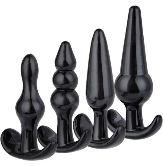 Set Complete Anal Plugs 4pcs Negru