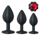 Set dildo Red Diamond Base 3pcs Negru