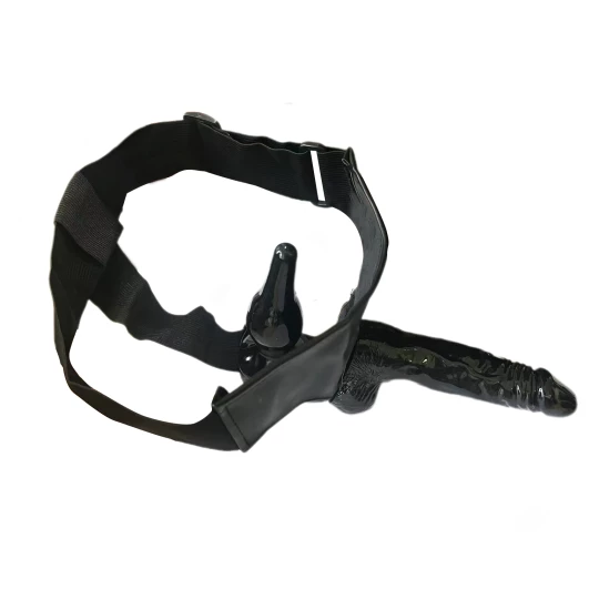 Strap on Double Stimulating Negru