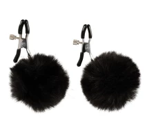 cleme-sfarcuri-furry-pompoms-negru