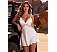 Babydoll Eross V-Neck Lace M/L Alb