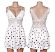 Babydoll Eross Black Hearts XS/S Alb