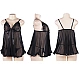Babydoll Eross Bust Sequins S Negru