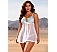 Babydoll Eross Bust Sequins S/M Alb