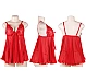 Babydoll Eross Bust Sequins S Rosu