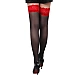 Ciorapi Eross Red Lace Silicone XS/M Negru