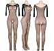 Catsuit Eross Rhinestone Mesh L/XXL Negru
