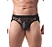 Slip Eross Lace See Through M Negru
