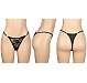 Slip Eross Lace with Sparkling Bow M Negru