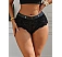 Slip Eross Lace and Rivets Waistband L Negru