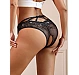 Slip Eross Crotchless Floral Lace M Negru