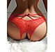 Slip Eross Crotchless Floral Lace M Rosu