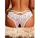 Slip Eross Crotchless Floral Lace M Alb
