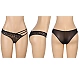 Slip Eross Low Waist Floral Lace L Negru
