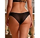 Slip Eross Low Waist Floral Lace L Negru
