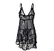 Babydoll Eross V Neck Floral Lace XS/S Negru