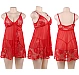 Babydoll Eross V Neck Floral Lace XS/S Rosu