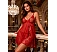 Babydoll Eross V Neck Floral Lace XS/S Rosu