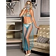 Set Eross Paillette Belly Dance XS/S Albastru