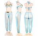 Set Eross Paillette Belly Dance XS/S Albastru