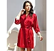 Set Eross Silk Satin Two-piece Pijamas L Rosu