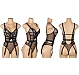 Body Eross Sexy Embroidery L Negru
